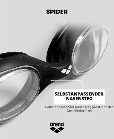 Окуляри для плавання ARENA Spider Anti-Fog Unisex (дорослі), з UV-захистом, силіконовими ущільнювачами (блакитні, smoke-mint-black)