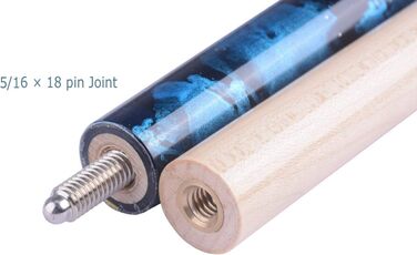 Набір для більярду AB Earth Pool-Queue-Stick з ергономічним дизайном, 13 мм, 147,3 см, з підвісною ручкою, дерев'яний (ахове дерево), з кейсом, 18 oz