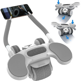 RHINOSPORT Аб-роллер з обертовою ручкою та автоматичним поверненням, тренажер для пресу з килимком для колін, ефективний домашній фітнес для зміцнення кора