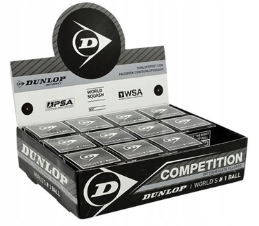 М'ячі для сквошу Dunlop Competition (жовта крапка), 12 шт.