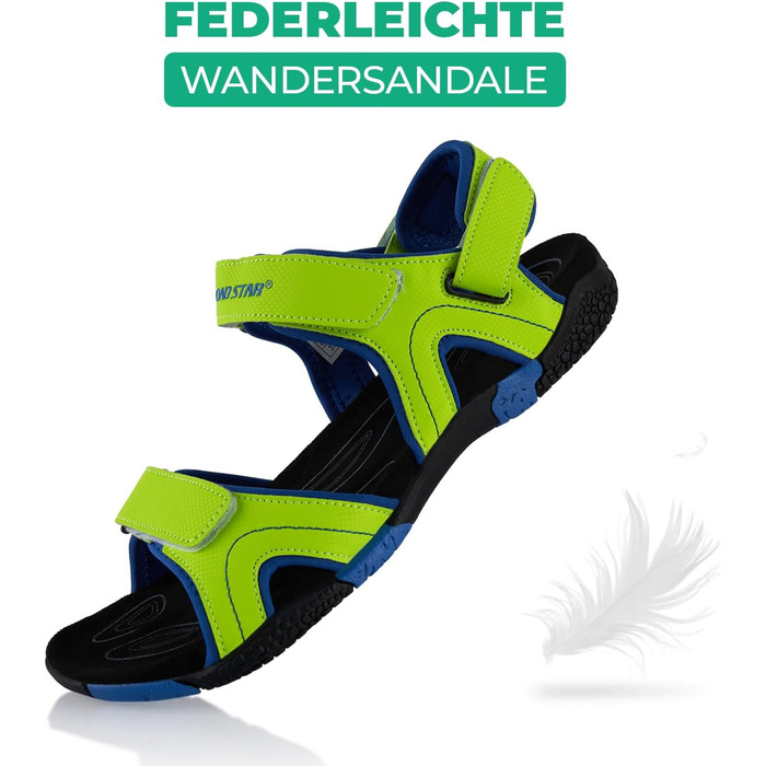 Трекінгові сандалії Fusskleidung для жінок та чоловіків, літні похідні взуття з міцною прогумованою підошвою, розмір 41 EU, колір зелено-синій