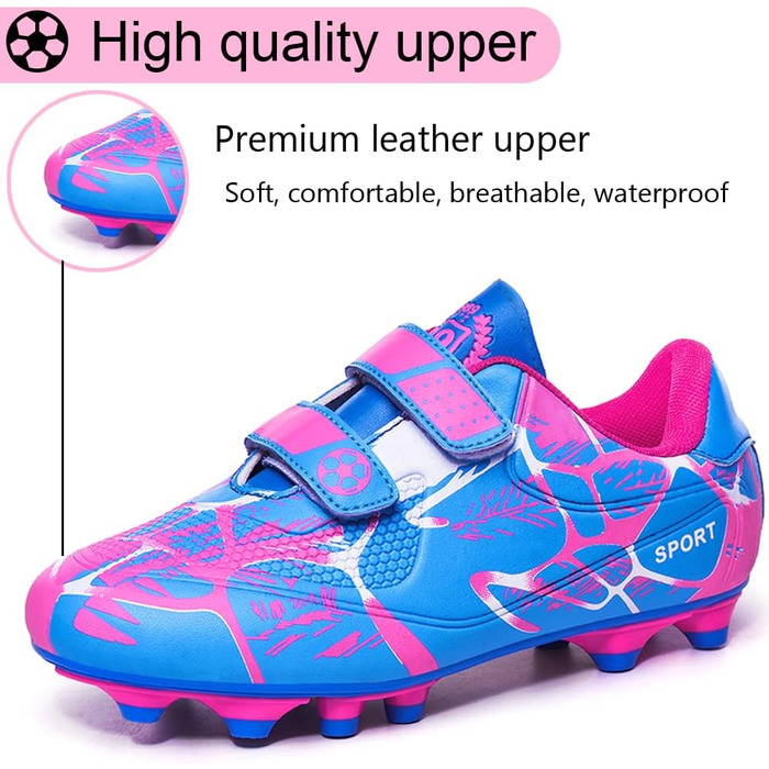 Дитячі футбольні бутси для хлопчиків та дівчаток, унісекс, рожеві, 28-37 EU