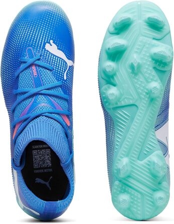 Дитячі футбольні бутси PUMA Future 7 Match Bna Fg/Ag Jr - блакитний/білий/м'ятний, 38.5 EU