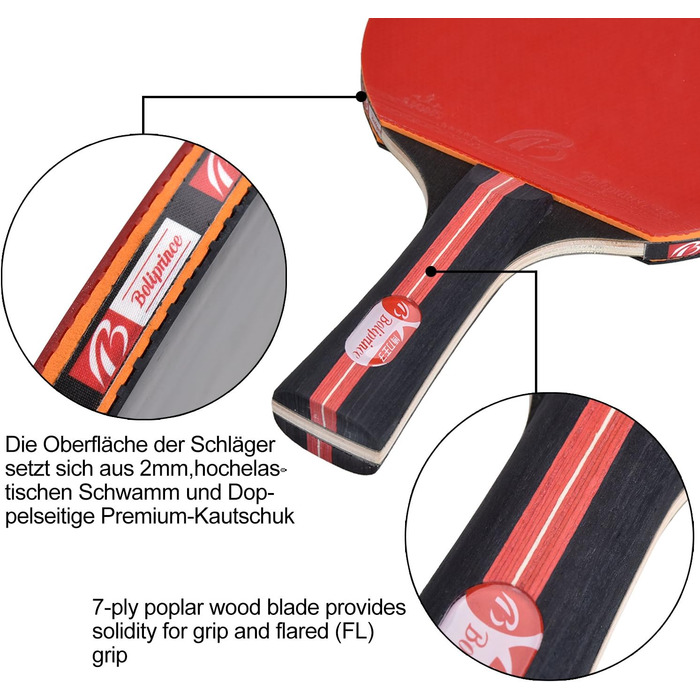 Набір для настільного тенісу з ракеткою та 6 м'ячами Lynlon