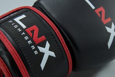 Боксерські рукавички LNX Pro Fight Evo 10 oz, чорні/червоні, для боксу та кікбоксингу
