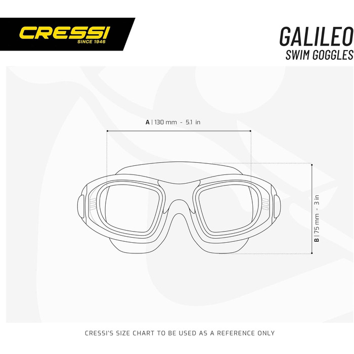 Окуляри для плавання Cressi Galileo з загартованим склом, універсальний розмір, прозорі/білі