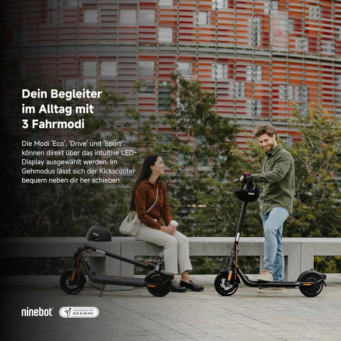 Електросамокат Segway-Ninebot F2 PRO D з допуском до доріг для дорослих, макс. швидкість 20 км/год, запас ходу 55 км, довгий пробіг