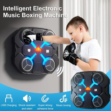 Музична боксерська машина Herbst Music One Punch, настінна, Bluetooth, LED, електронна, з музикою для дітей та дорослих