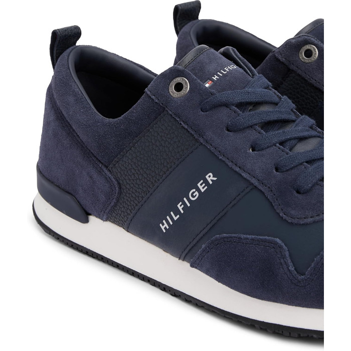 Кросівки Tommy Hilfiger чоловічі Runner Iconic з шкіри та замші, блакитний, 46 EU