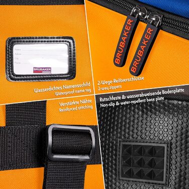 Чохол для лижних черевиків BRUBAKER з відділенням для шолома - Super Function. Сумка-рюкзак для лижних черевиків, синьо-помаранчевий колір