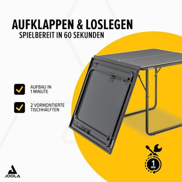 Стіл для пінг-понгу JOOLA Midsize, для відпочинку, з сіткою, сірий (темний)