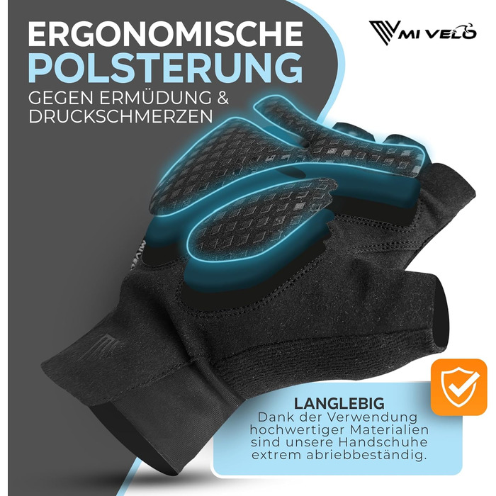Велосипедні рукавички MIVELO для чоловіків та жінок, з підкладкою, для MTB, шосе, трекінгу, літні, короткі, легкі, неслизькі, дихаючі, XXL