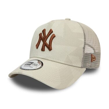 Кепка New Era New York Yankees MLB Multi Camo Beige A-Frame — Регульована сітчаста trucker cap, бежевий камуфляж, один розмір
