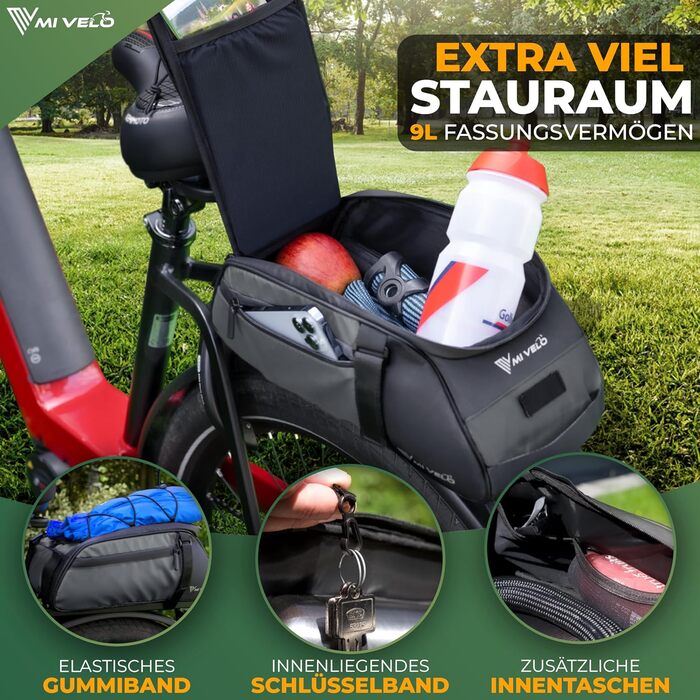Велосумка MIVELO для багажника, ізотермічна, водовідштовхувальна, 10 л, сіра
