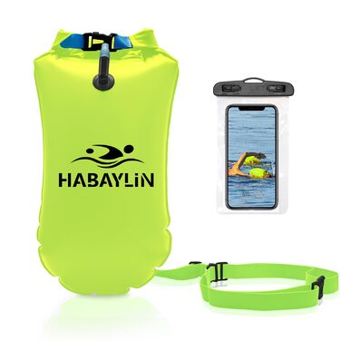 Надувна плавуча шийка 20L для дорослих та дітей - безпечний плавальний засіб для відкритих вод та триатлону (жовтий)