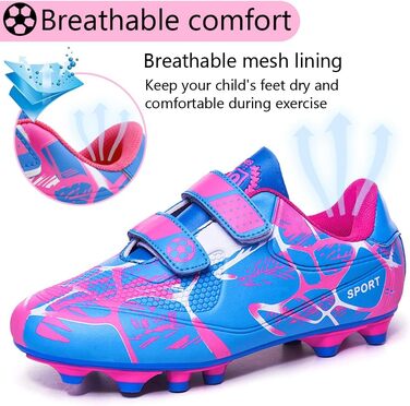 Дитячі футбольні бутси для хлопчиків та дівчаток, унісекс, рожеві, 28-37 EU