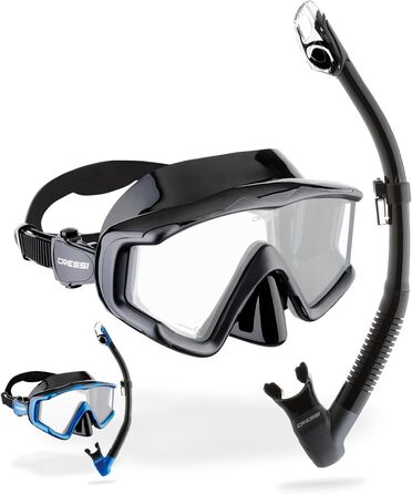 Набір для снорклінгу та дайвінгу Cressi Liberty Triside & Epsilon Dry, універсальний, чорний/графітовий