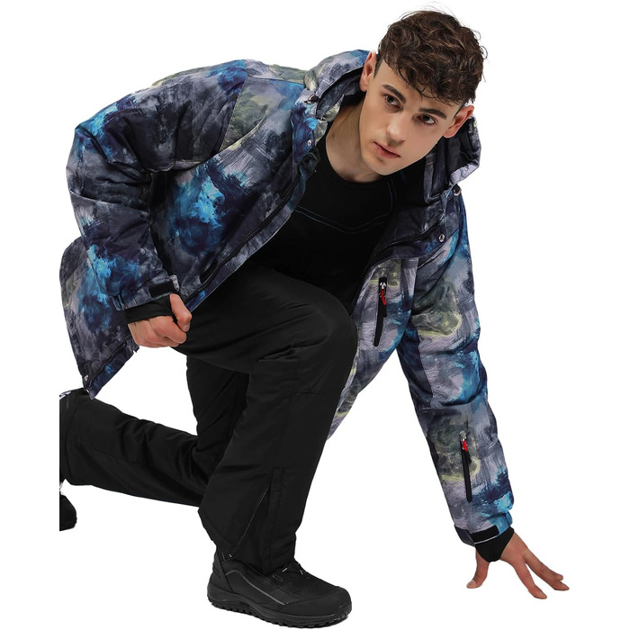 Чоловічий зимовий кіакун (комбінезон) для сноуборду та активного відпочинку, вітронепроникний, колір: кобальтовий (чорний), розмір XXL