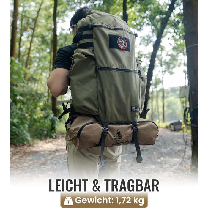 Складний туристичний стілець OneTigris OASISFLEX: міцний, легкий, з кишенями для відпочинку на природі та риболовлі (Kojote Brown)