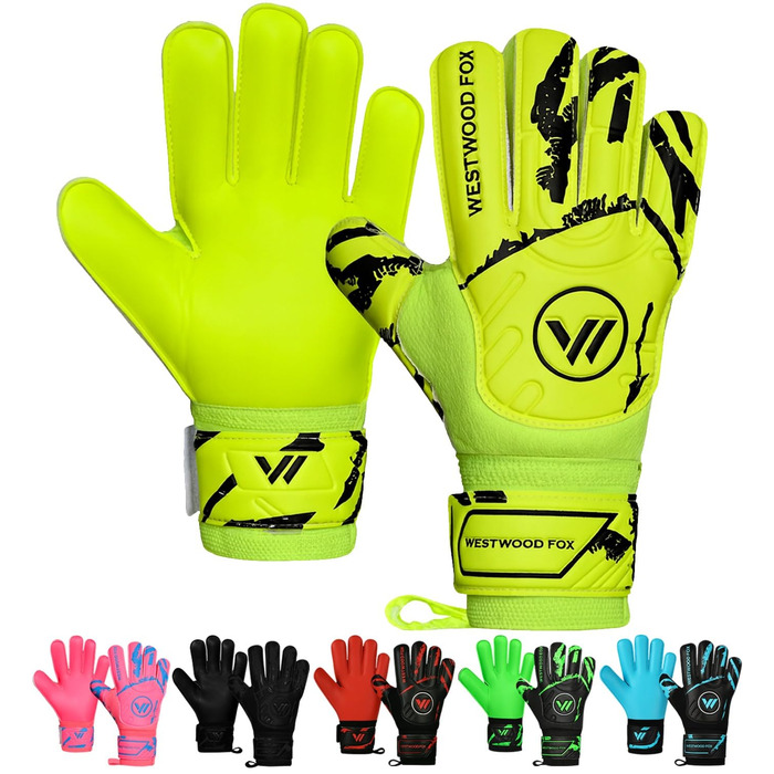 Воротарські рукавиці Westwood Fox Fingersave дитячі, підліткові, дорослі - Latex 4+3 мм, жовто-білі (розмір 4)