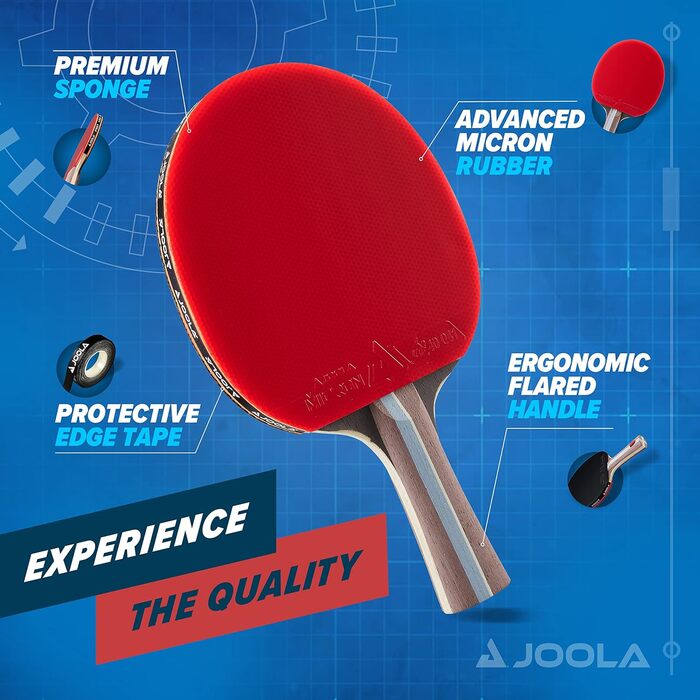 Ракетка для настільного тенісу JOOLA Infinity Balance – професійна, для тренувань та змагань. Гума JOOLA Method 38. Швидкість/Спін/Контроль: 92/92/92