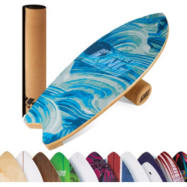 Балансборд BoarderKING Indoorboard Wave для серфінгу та скейтбордингу, тренування рівноваги та нейром'язової реакції, з захисним килимком (хвилястий дизайн)