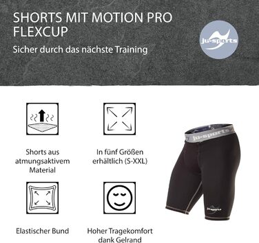 Захисний бандаж Ju-Sports Base Supporter з чашею Motion Pro Flexcup, вентиляція, дихаюча сітка, 4-сторонній стрейч, розмір XL, чорний
