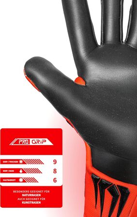 Воротарські рукавиці Reusch Profi Raptor Pro червоно-чорні, розмір 7-11 | професійний хват, 4мм піна, для тренувань та ігор на траві та штучних покриттях