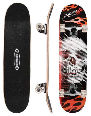 Скейтборд ChromeWheels 31 дюйм Double Kick Cruiser Longboard для дітей та початківців, 8 шарів клена, білий