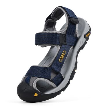Чоловічі сандалі для пляжу, гір та трекінгу з текстильними ремінцями, водонепроникні, сині (43 EU)