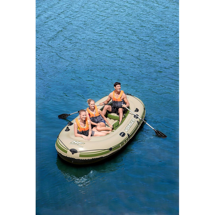 Надувний човен Bestway Hydro-Force Voyager 500 для 3 осіб, 348x141x48 см, комплект з веслами