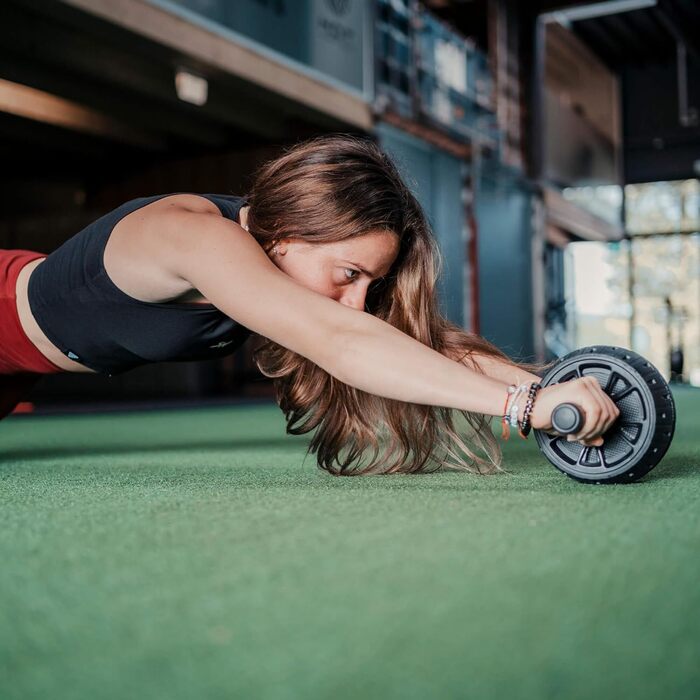 Колесо для пресу GORNATION з наколінниками, для тренування корпусу, компактне та міцне, Ø 16 см, стабільне, для пресу, спини та рівноваги