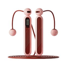 Стрибкове канат Flintronic з лічильником, регульований, з підшипниками та неслизькими ручками, інтелектуальний, з вагою, для тренувань, фітнесу, боксу, рожевий #5