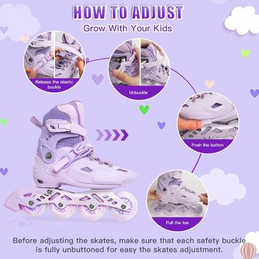 Дитячі ролики Kinder для дівчаток, регульовані, 4 розміри, для занять в приміщенні та на вулиці