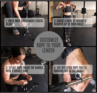 Стрибковий скакалка JOBEAR Athletics з кульками для фітнесу - зручні ручки з Grip Tape, без спутанню, регульована - для дорослих, підлітків та дітей (батьків)