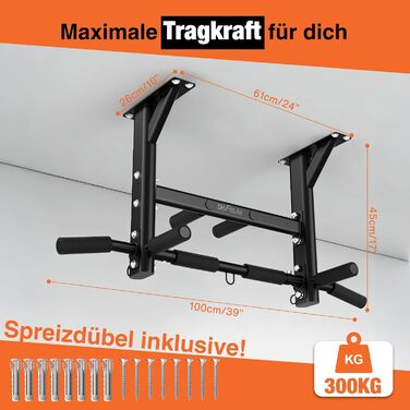 Багатофункціональний турнік для стелі DH FitLife 4в1 до 300кг, підтягувальний брус з 8 антиковзаючими ручками та кріпленнями для боксерської груші та петель