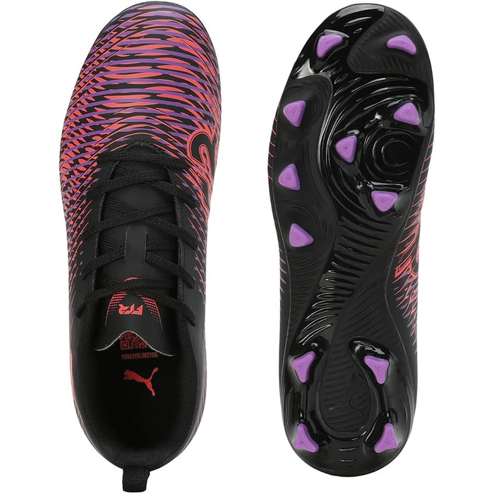 Дитячі футбольні бутси PUMA Future 8 Play FG/AG Jr - чорно-білі з червоними вставками, 38 EU