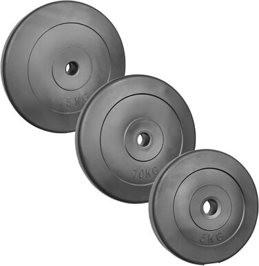 Диски для штанги POWER-XTREME 30/31 мм, пластик, пісок-бетон, 0,5–15 кг