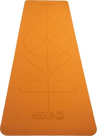 Йога-мат COOLDOT з лазерною розміткою, ультратонкий, нековзкий, з ременями для перенесення
