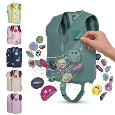 Дитячий рятувальний жилет NOARD Kinder 2-6 років (15-30 кг) Simply Green M – EN 13138-1:2021, регульований, з липучками