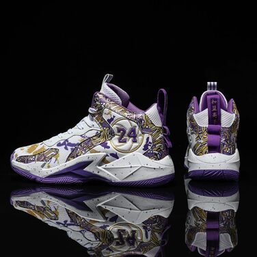 Кросівки баскетбольні чоловічі/жіночі, спортивні, для ходьби, легкі, з антиковзаючою підошвою, зносостійкі, 36-45 EU (38 EU, білий/фіолетовий)