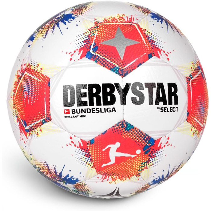 М'яч для футболу Derbystar Bundesliga Brillant Mini - білий, синій, червоний