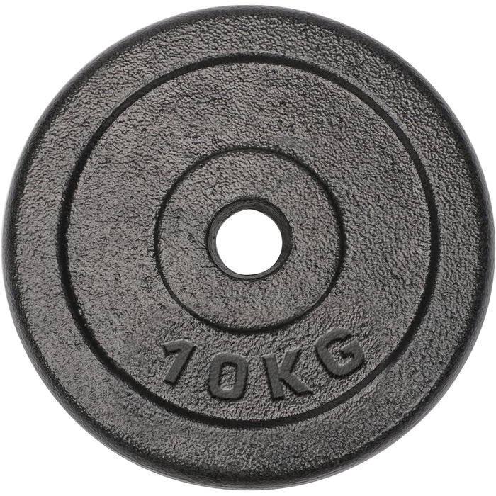 Гантельний диск DoYourFitness 10 кг, чавунний, отвір 28/29 мм, сірий, для коротких гантелей