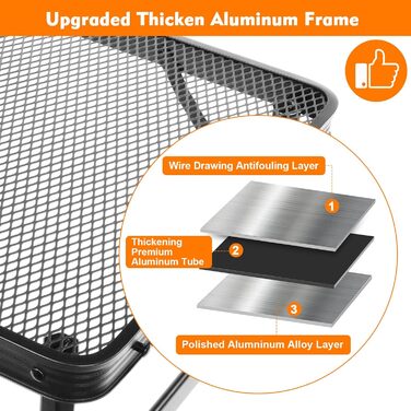 Складаний туристичний стіл EASTSTORM 60x40 см з металевою сіткою, 2 рівня висоти, для кемпінгу та відпочинку на природі (90 x 60 см)