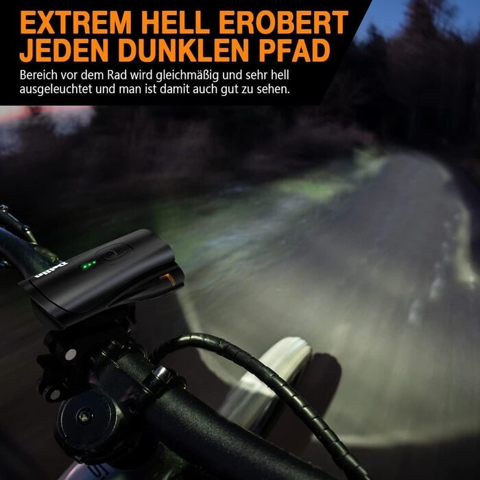 Набір велосипедних ліхтів Deilin: LED, 70 Lux, USB, водонепроникні (IPX5), переднє та заднє освітлення
