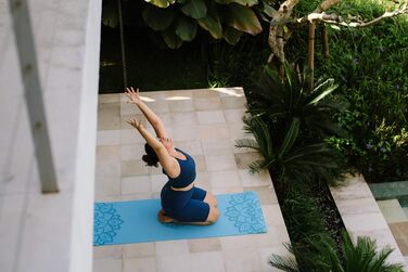 Килимок для йоги Yoga Design Lab Flow | 6 мм | Мандала Aqua | Зручний, двосторонній, для гарячої йоги та різних стилів