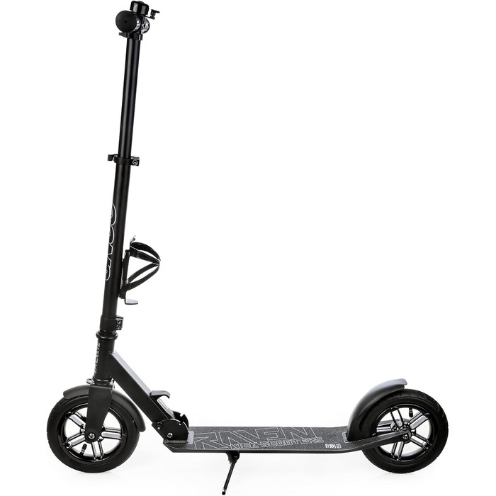 Скутер Raven Roller Cityroller Kickroller Snug AIR з повітряними колесами, дзвіночком та тримачем для пляшки (200 мм, Snug Black)