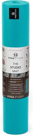Йога-мат Yoga Studio, антиковзкий, екологічний, для фітнесу, пілатесу та йоги, 183x61 см, 6 мм, бірюзовий