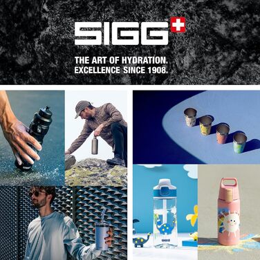Термос SIGG Shield One Morning Blue, 1 л, для газованих напоїв, герметичний, ізольований, з нержавіючої сталі, 90% перероблений метал, синьо-сірий, без BPA, підходить для посудомийної машини