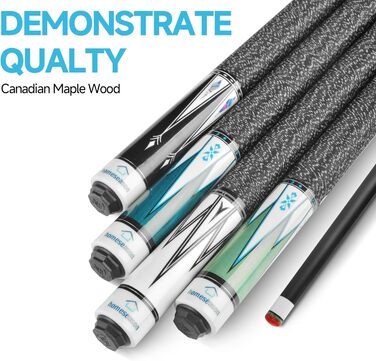 Біліардна кий HomeSeason 57'' з нейлоновою намотуванням, професійна, низька дефлекція, у сумці